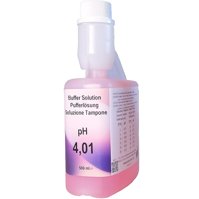 XS Basic pH 4.01 /25°C (red), 500 ml autocal bottle Test solution