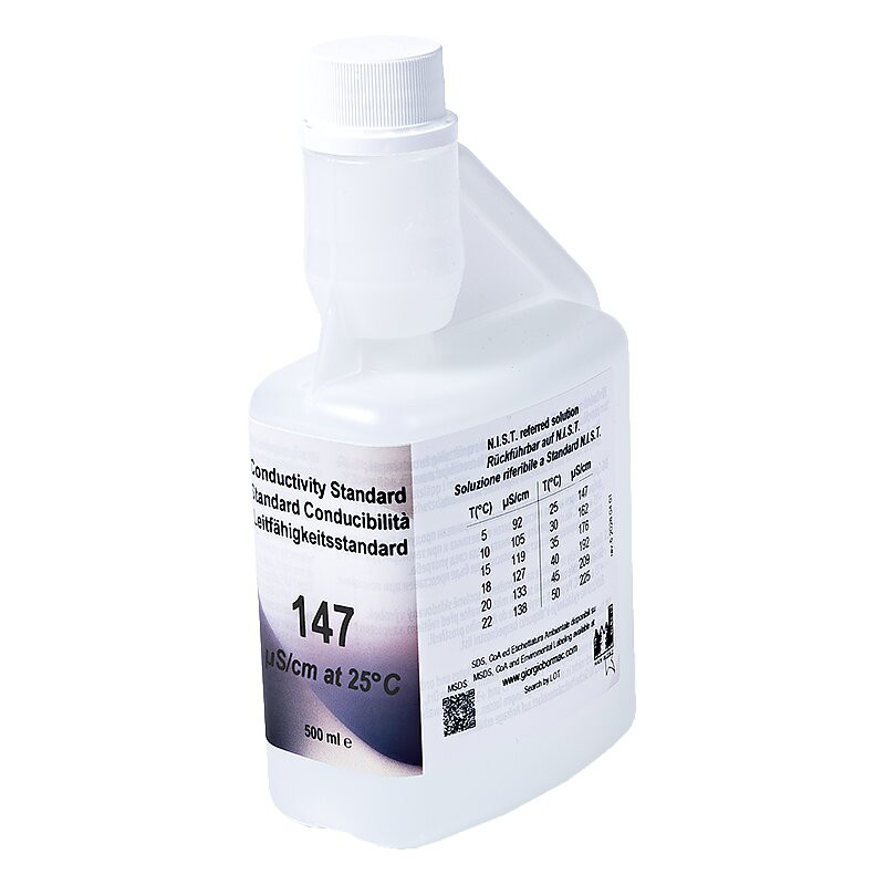 XS Basic EC 147 µS/cm /25°C, 500 ml bottle autocal Verification Solution