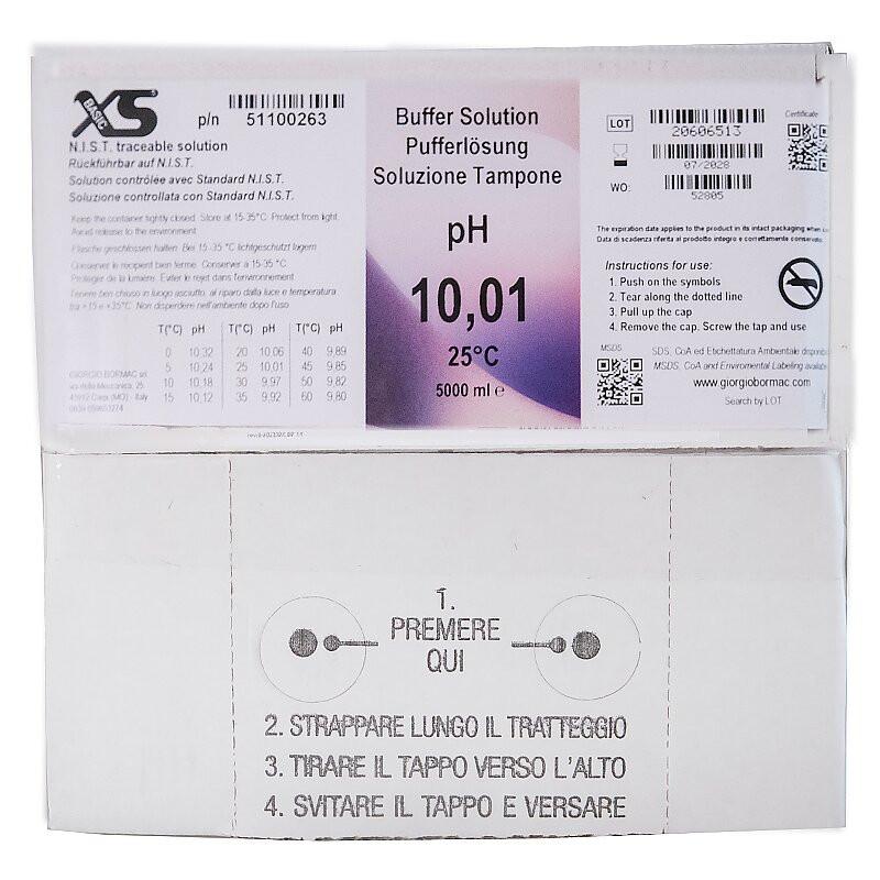 XS Basic pH 10.01 /25°C (incolore), Politainer 5 litri Soluzione di verifica
